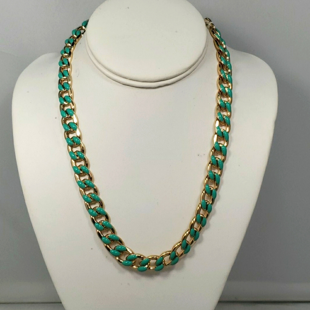 Bijou Drive gold Turquoise chain necklace